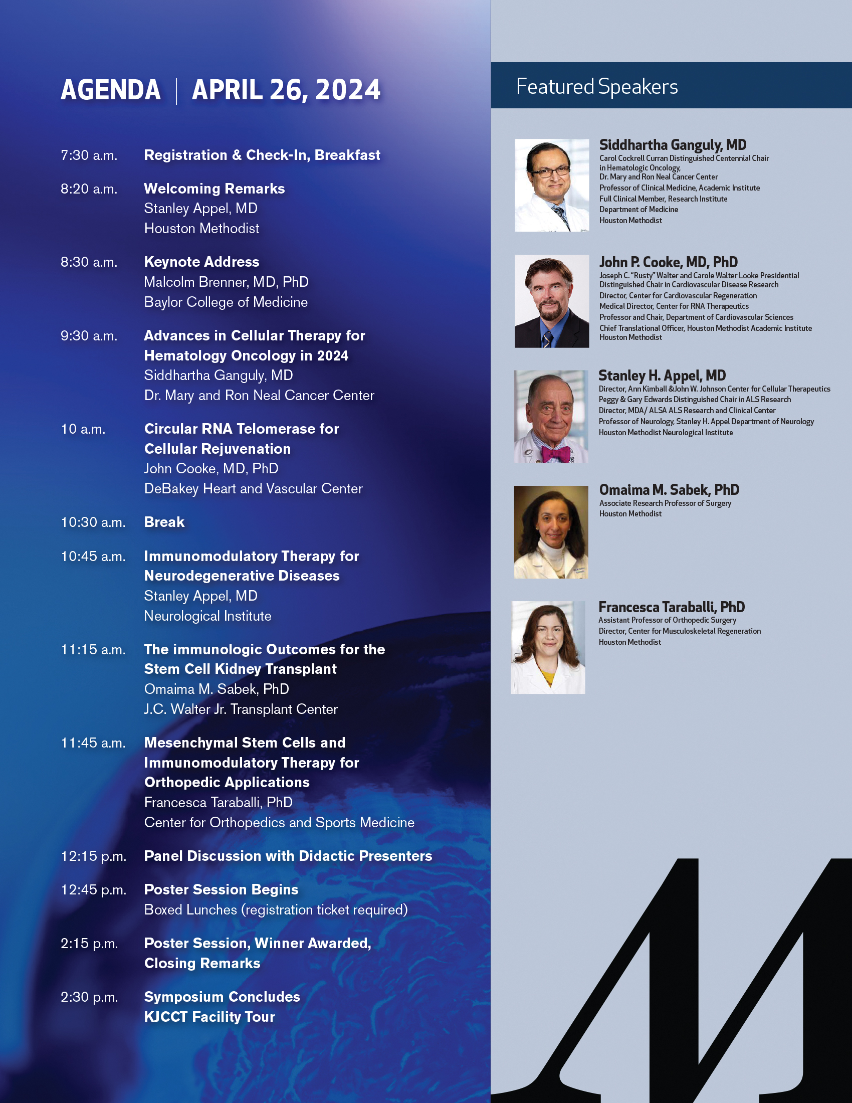 2nd Annual Ann Kimball and John W. Johnson Center for Cellular